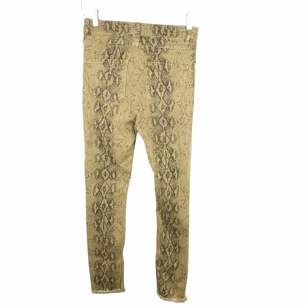 ZARA Python Snake Print High Waist Skinny Jeans 4 - Picture 7 of 11